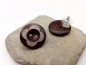 Preview: Dunkelbraune Blumen Gravur Holz Ohrstecker